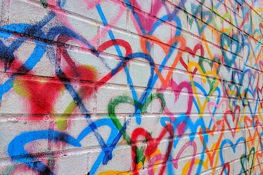 heart mural at union market 