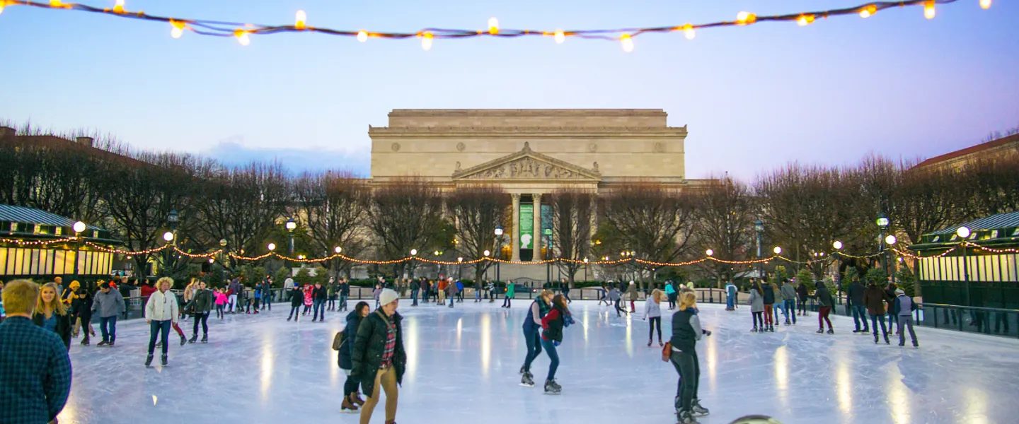 Ice skating rink at National Gallery of Art